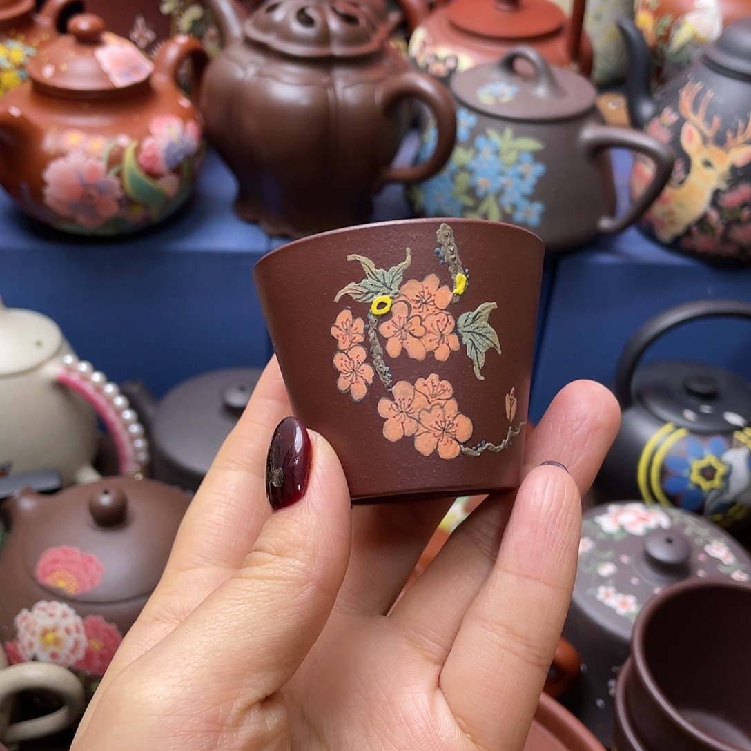 红泥茶杯紫砂主人杯50cc