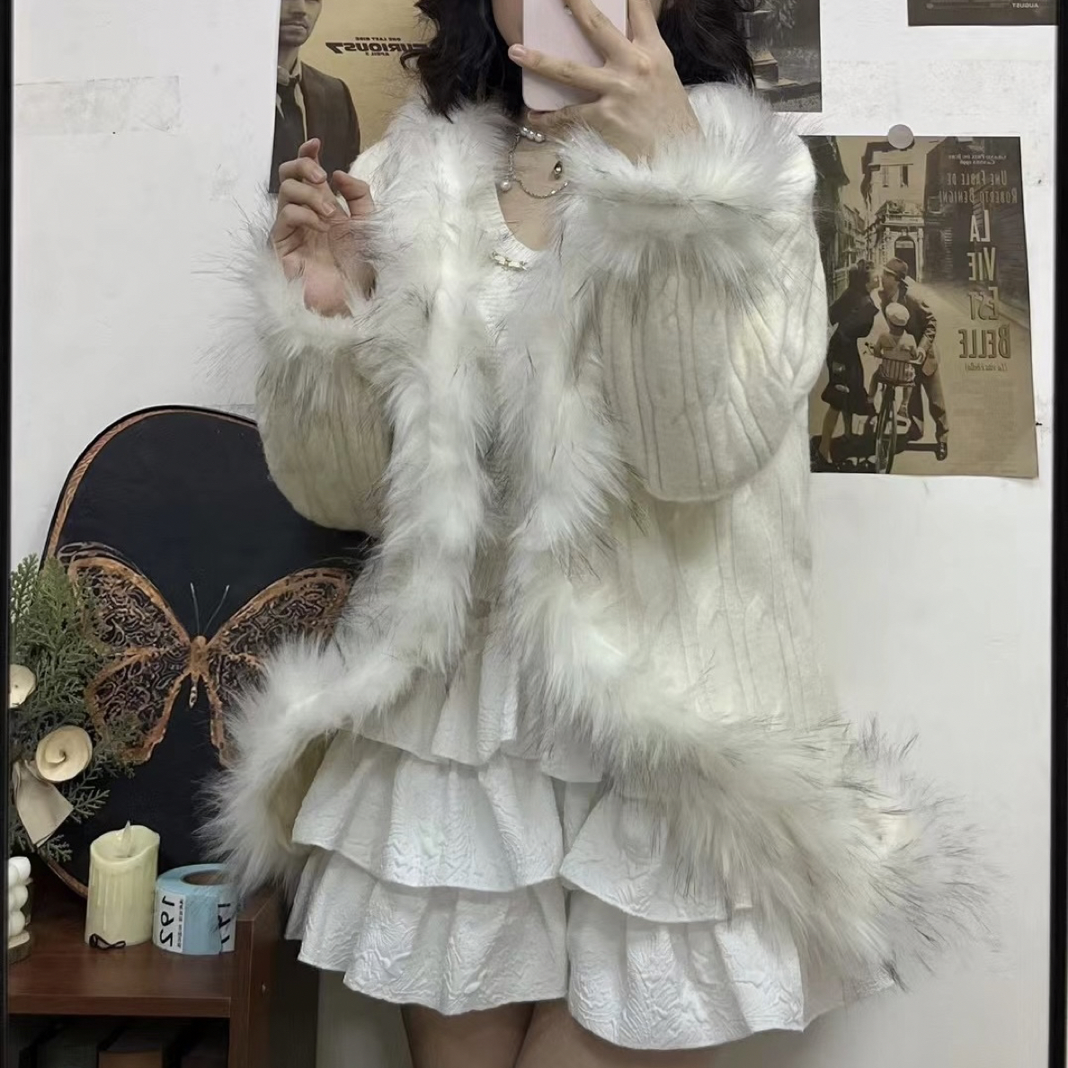 秋冬季宽松高级网红爆款毛毛毛衣开衫长袖女装（扣号链接）