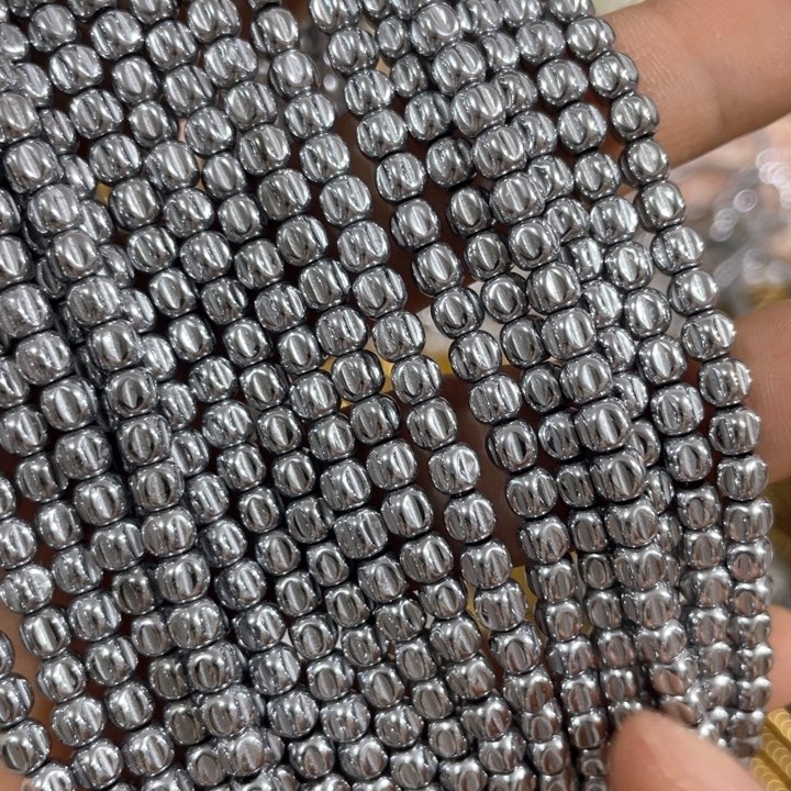 贝壳非金属一条4mm银色南瓜珠