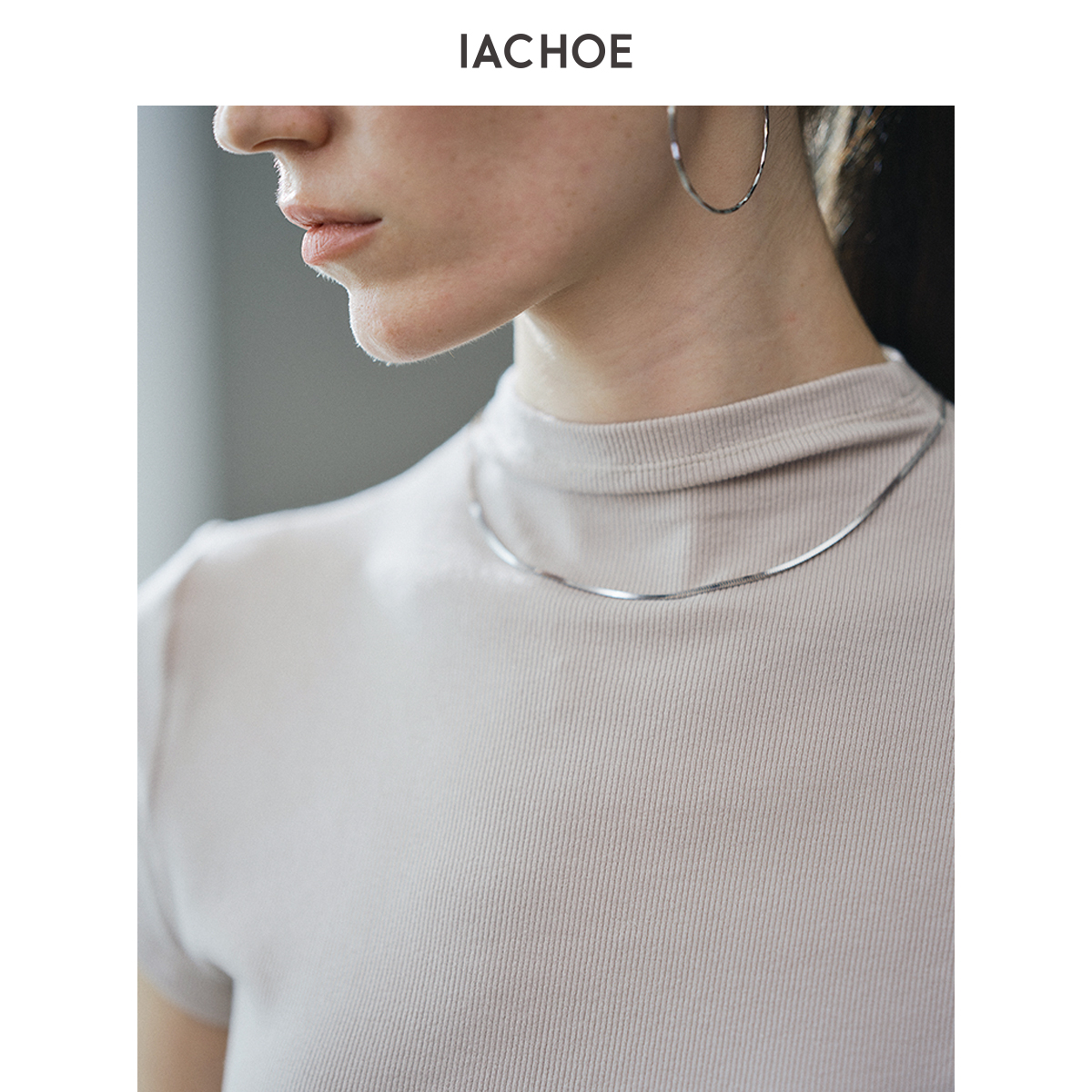 IACHOE【达人专属】修身细坑条四色T恤3631501017