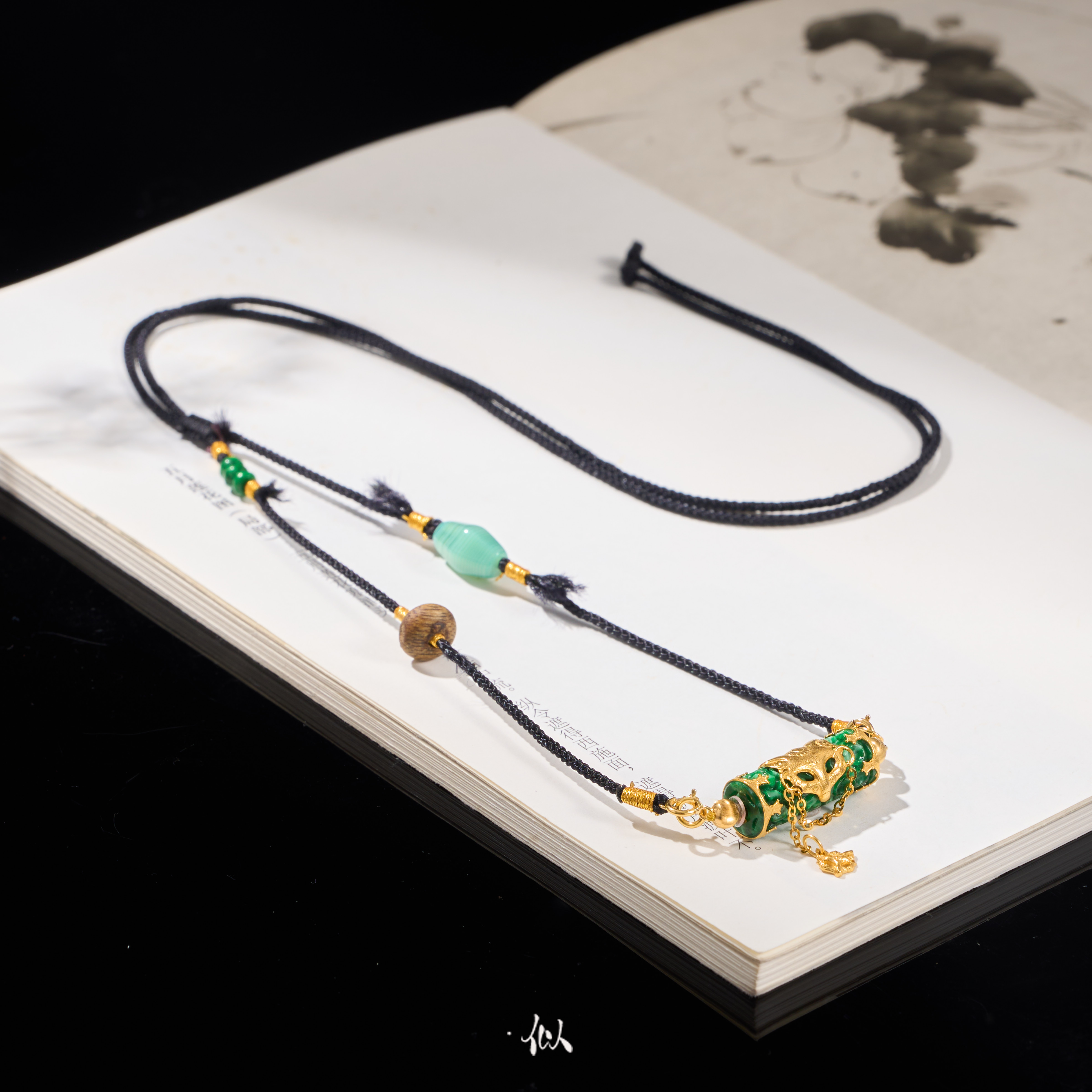 【玉奴】·似梓珠宝· 18K翡翠狐面项链  XYGD048133-G