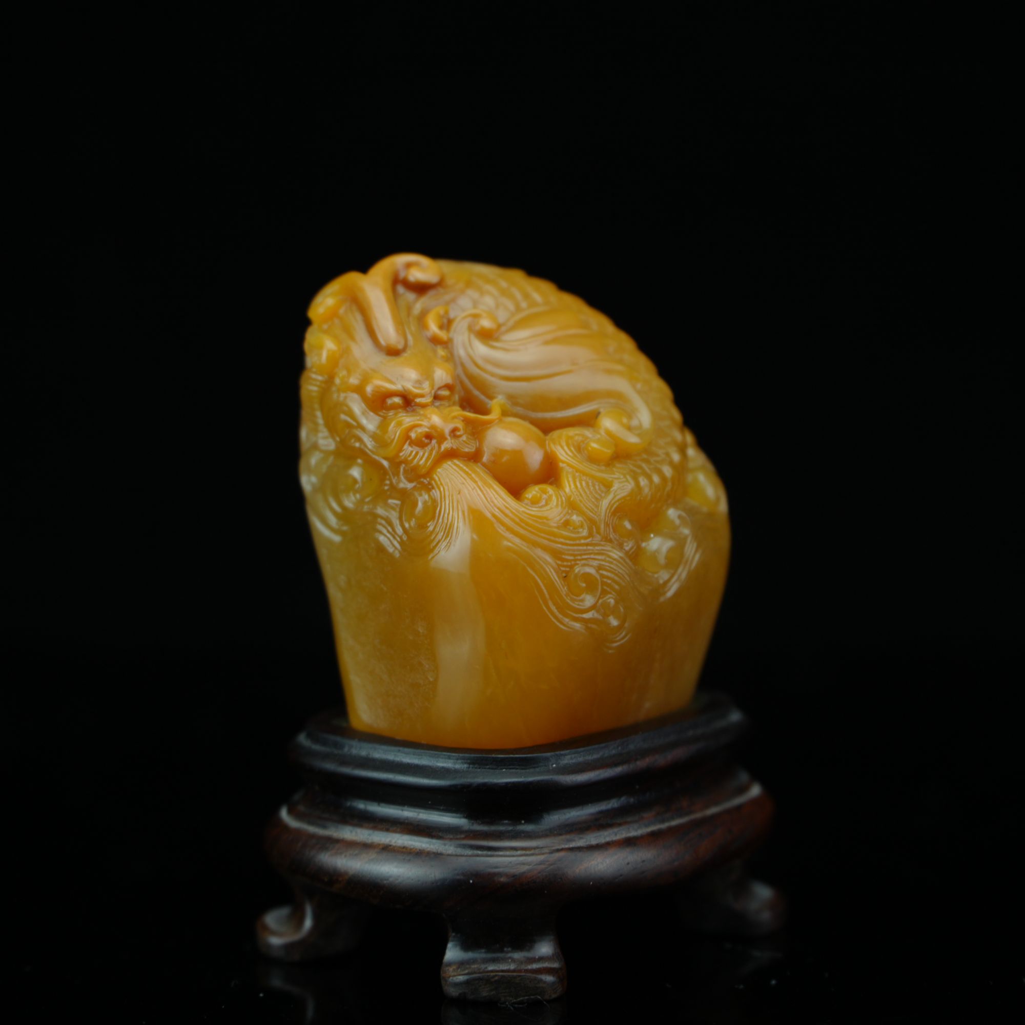 田黄丨 跃龙门 印章 /盛和 TW34014 79.26g