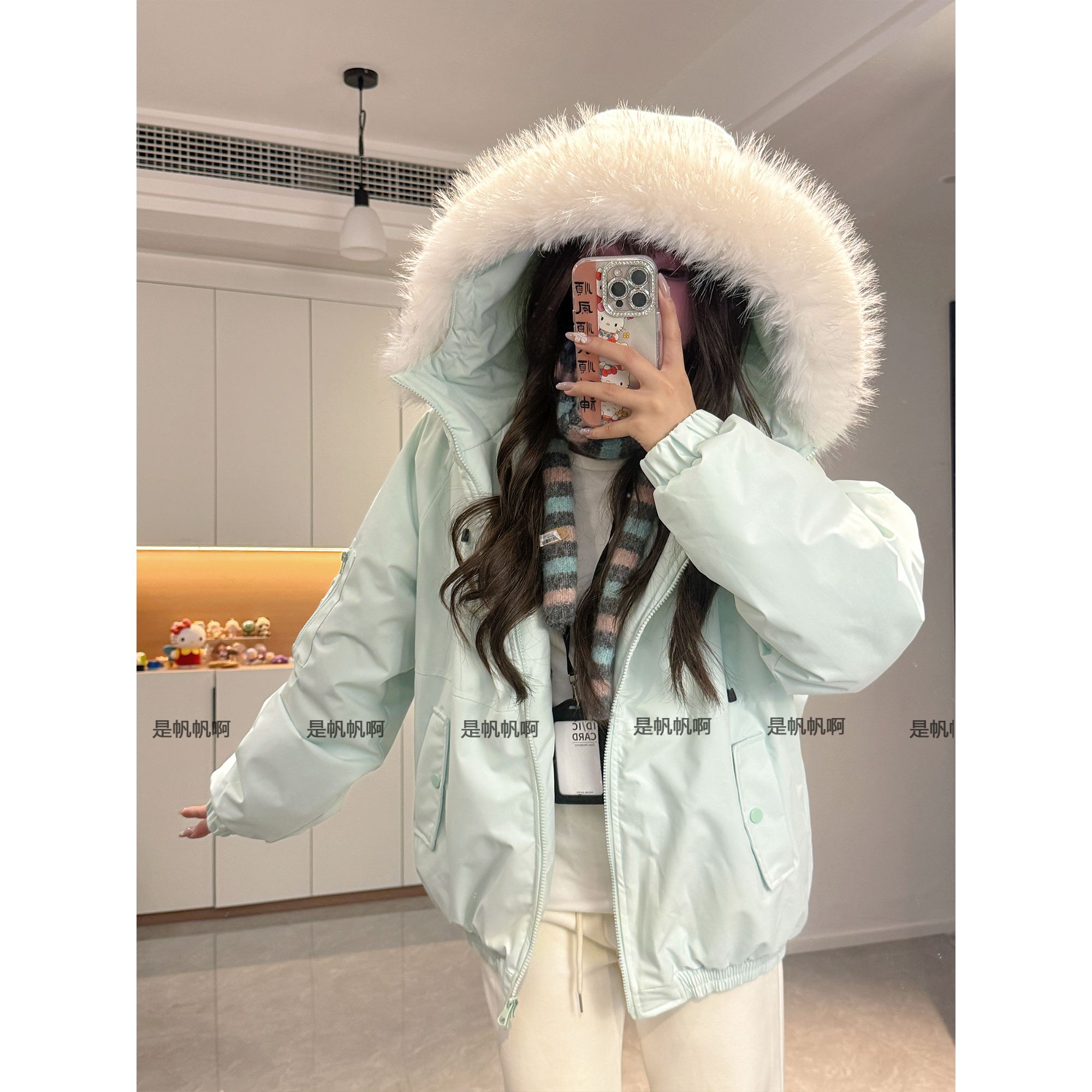 Eternal Will茨行貉子毛帽子可拆卸百搭防风御寒保暖夹克棉服