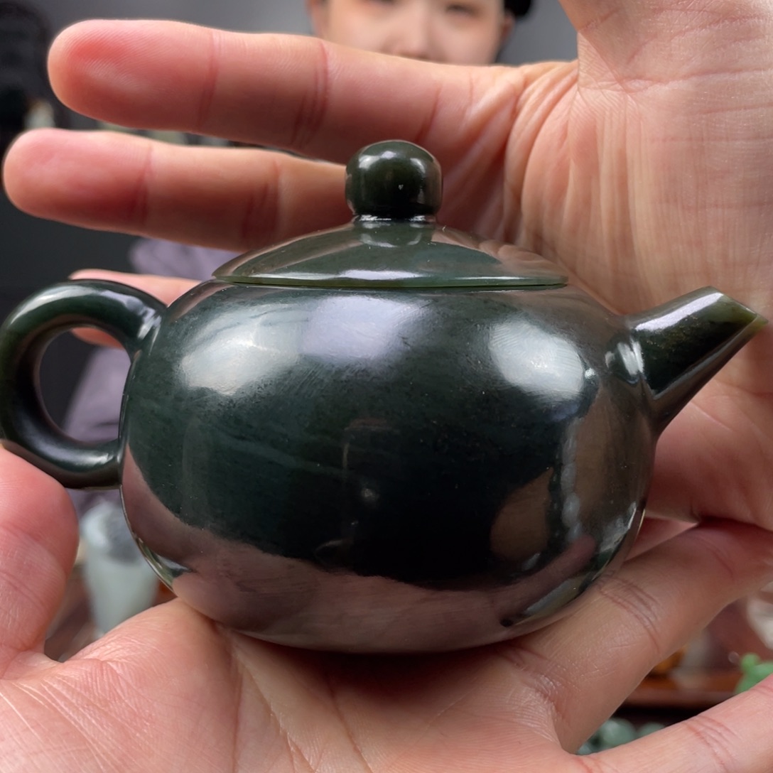 未镶嵌和田玉摆件和田玉茶壶未镶嵌