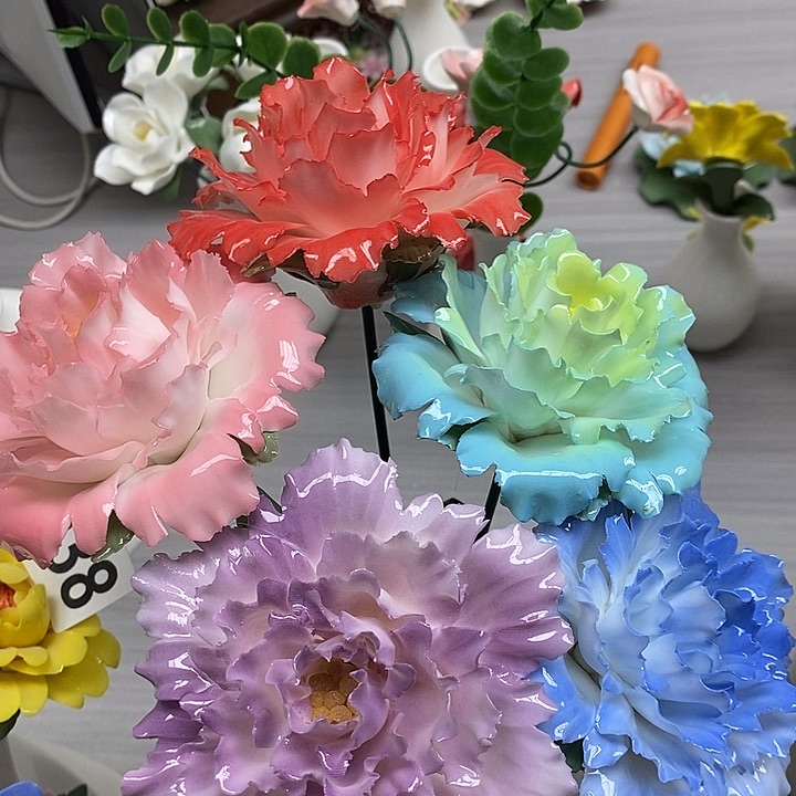 陶瓷陶瓷材料4朵混搭