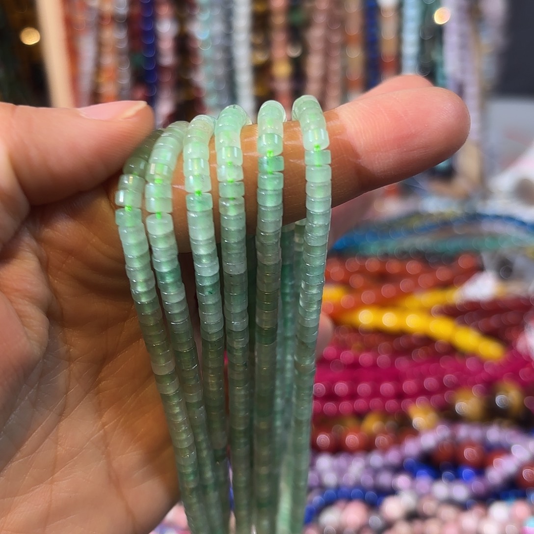 玛瑙/玉髓未镶嵌珠宝半成品绿东陵卡2-4一条