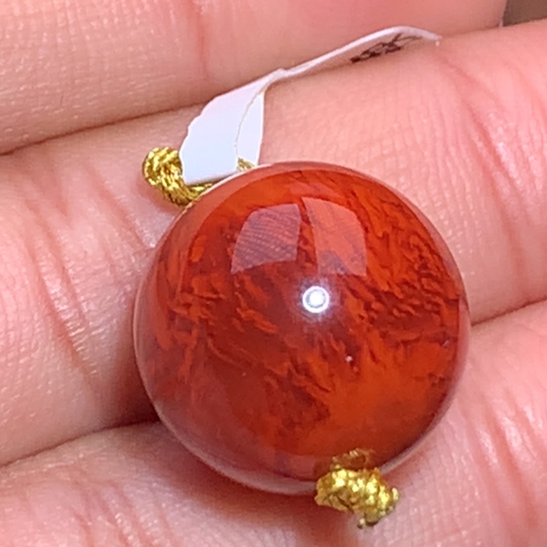 南红玛瑙未镶嵌珠宝半成品毕业级火焰单珠