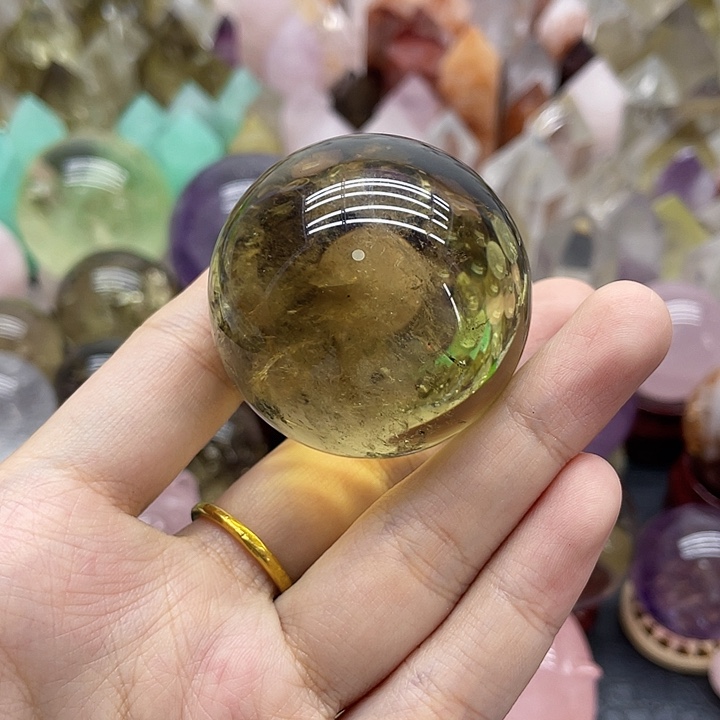 珠宝半成品未镶嵌水晶36黄水晶球4.3mm