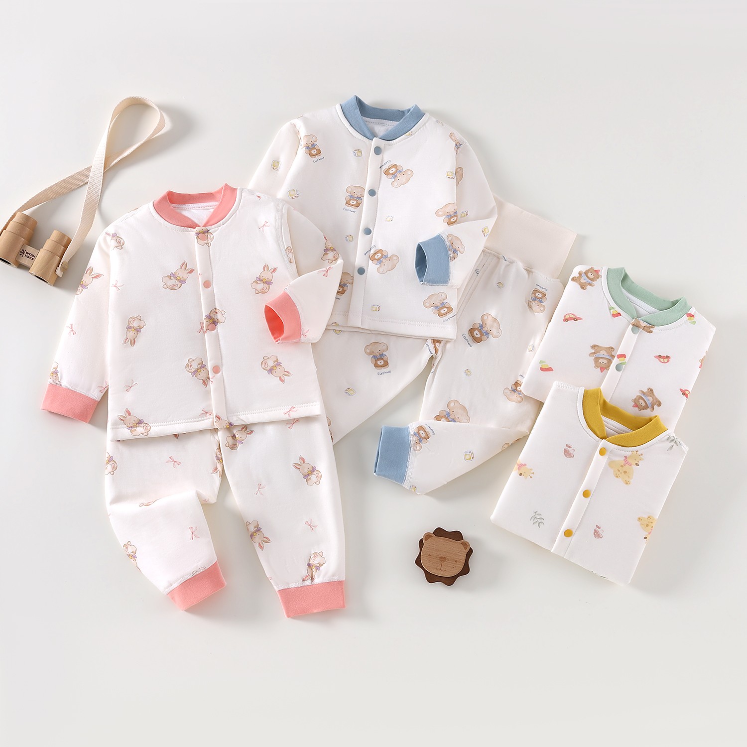 新款秋冬洋气60克精梳薄棉儿童套装内外穿搭宝纯棉新生儿男女宝