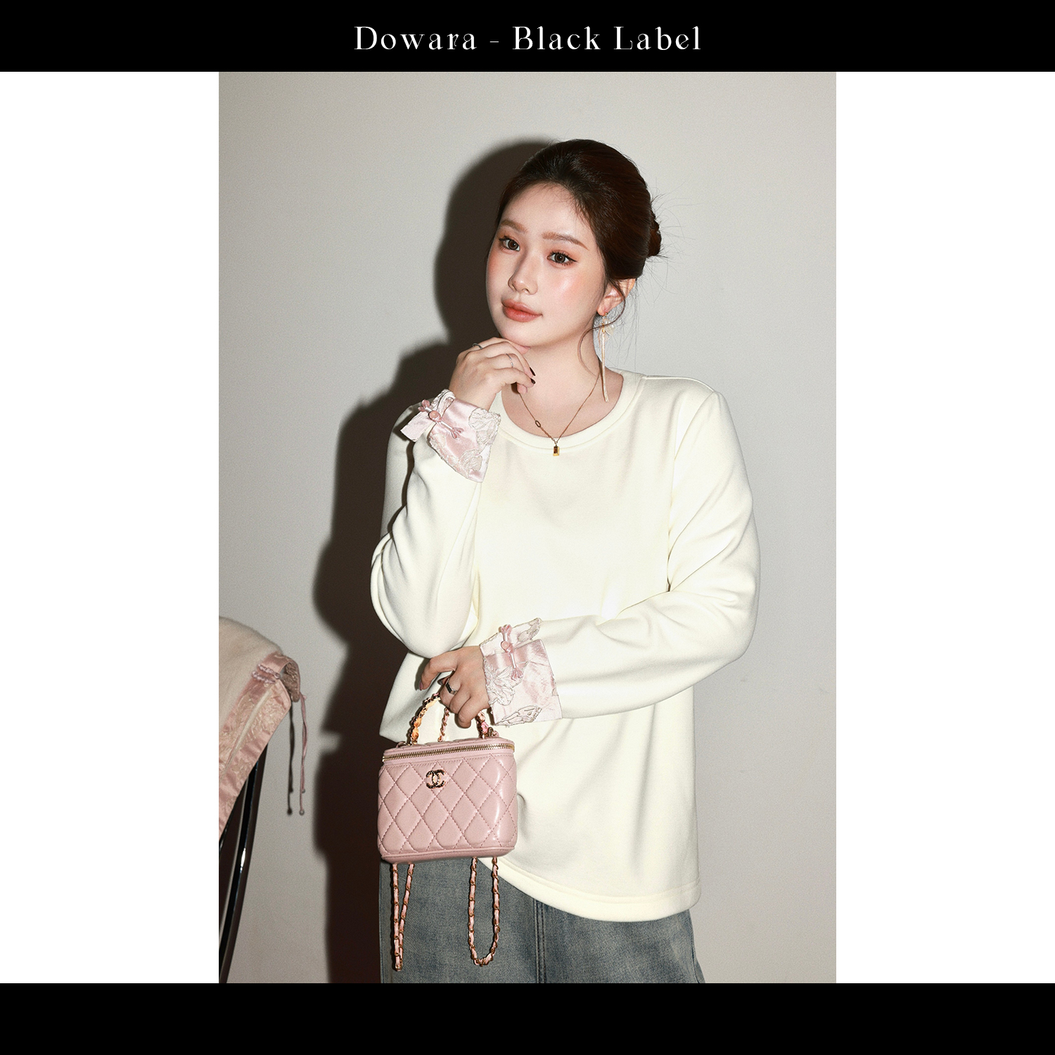 现货1080D大婉酱黑标【大小姐内搭】新中式国风刺绣拼接气质T恤衫女