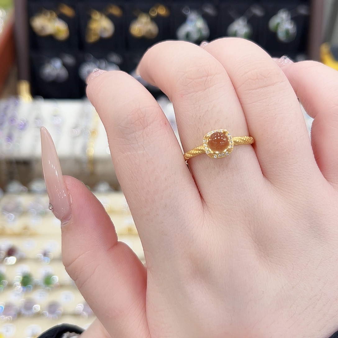 银S925镶嵌戒指水晶