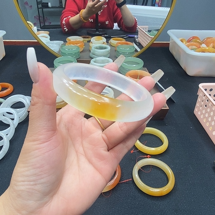 石英质玉（黄龙玉）合金手镯