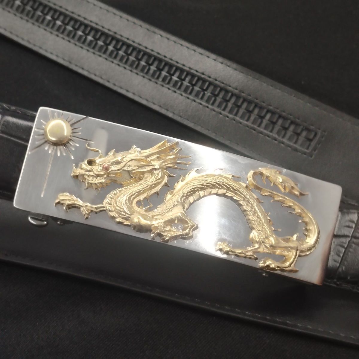 手工皮带扣头自动扣腰带头长12x4.0内径3.5CM不锈钢扣镶嵌鹰抓蛇