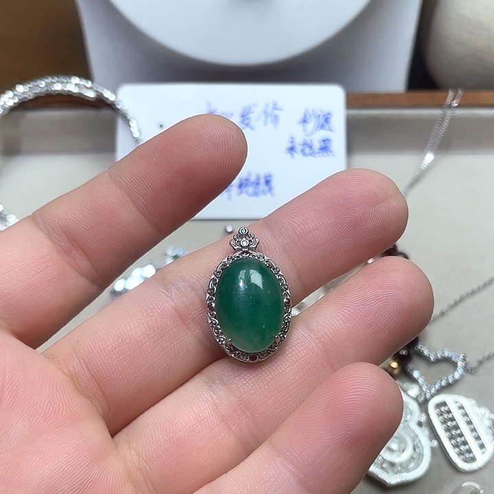 心***锁坠链均925银珐琅蛋面