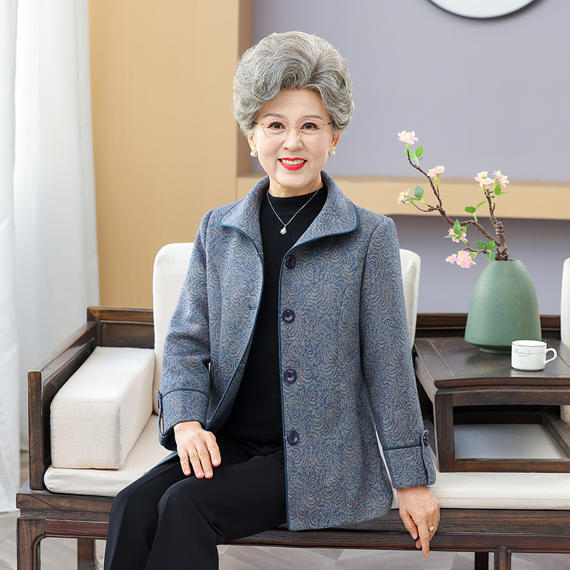 中老年老年人胖妈妈加肥加大女装中老年女装气质春秋妈妈装洋气