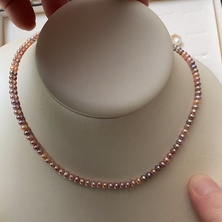 银S925镶嵌淡水珍珠颈饰