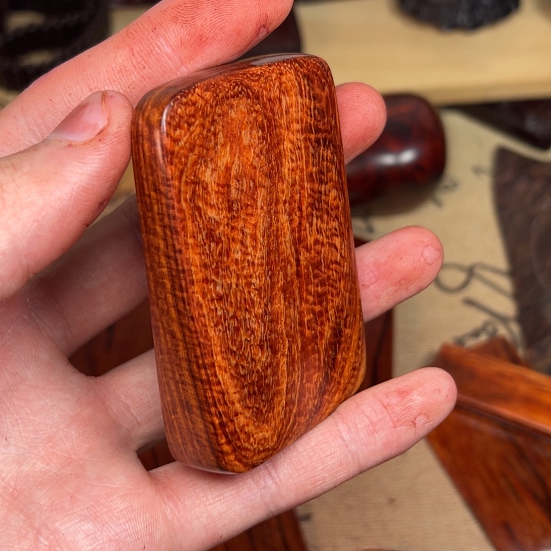 寻***鱼把件小叶紫檀印度小叶紫檀