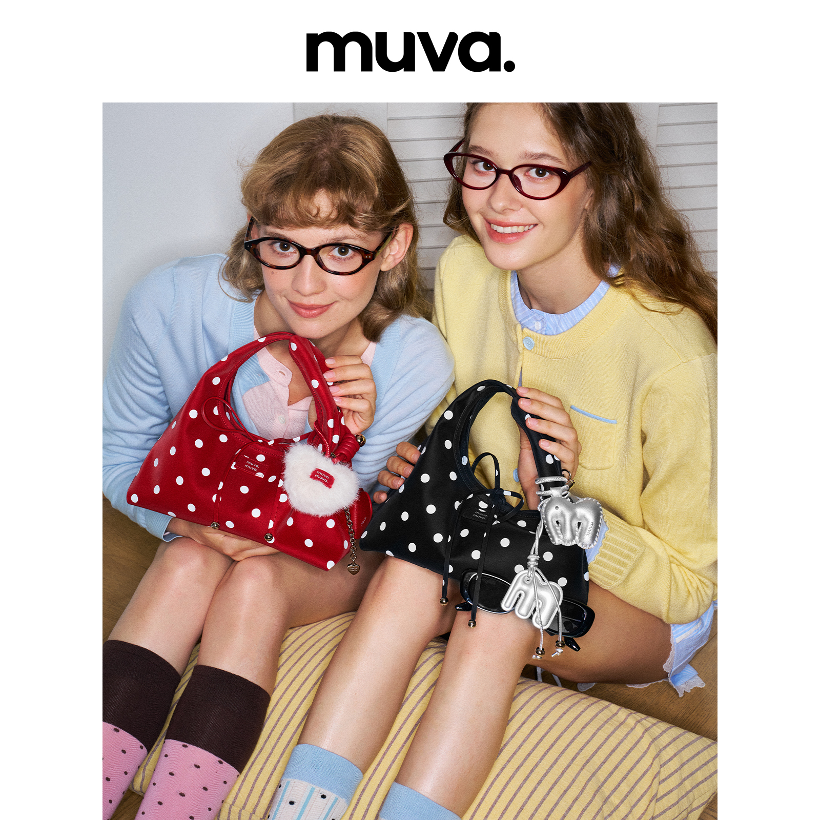 MUVA啵啵波点复古饭团包女款手提包杂物小拎包可斜挎夏季7.25新品