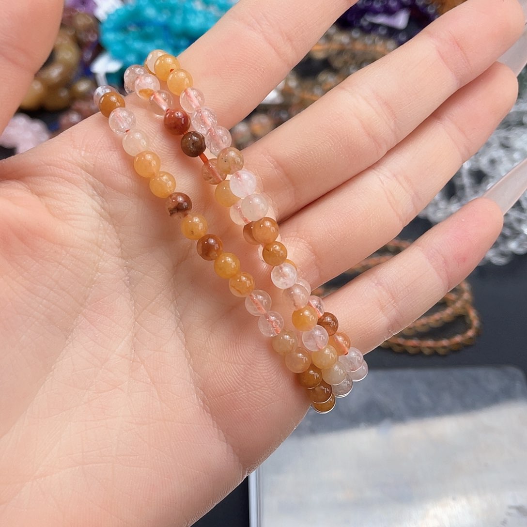 水晶手链未镶嵌彩兔毛