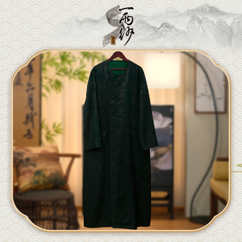 【蚕蛹绸●风衣】253203桑蚕丝香云纱风衣外套新中式55