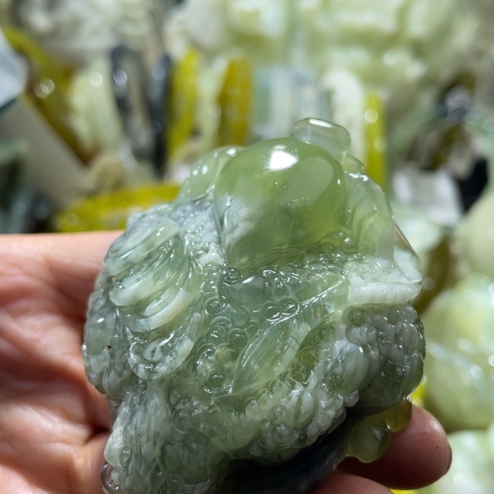 岫玉未镶嵌手把手把