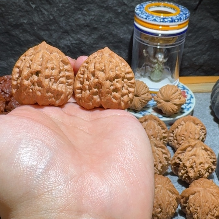 我***词文玩核桃把件佛肚