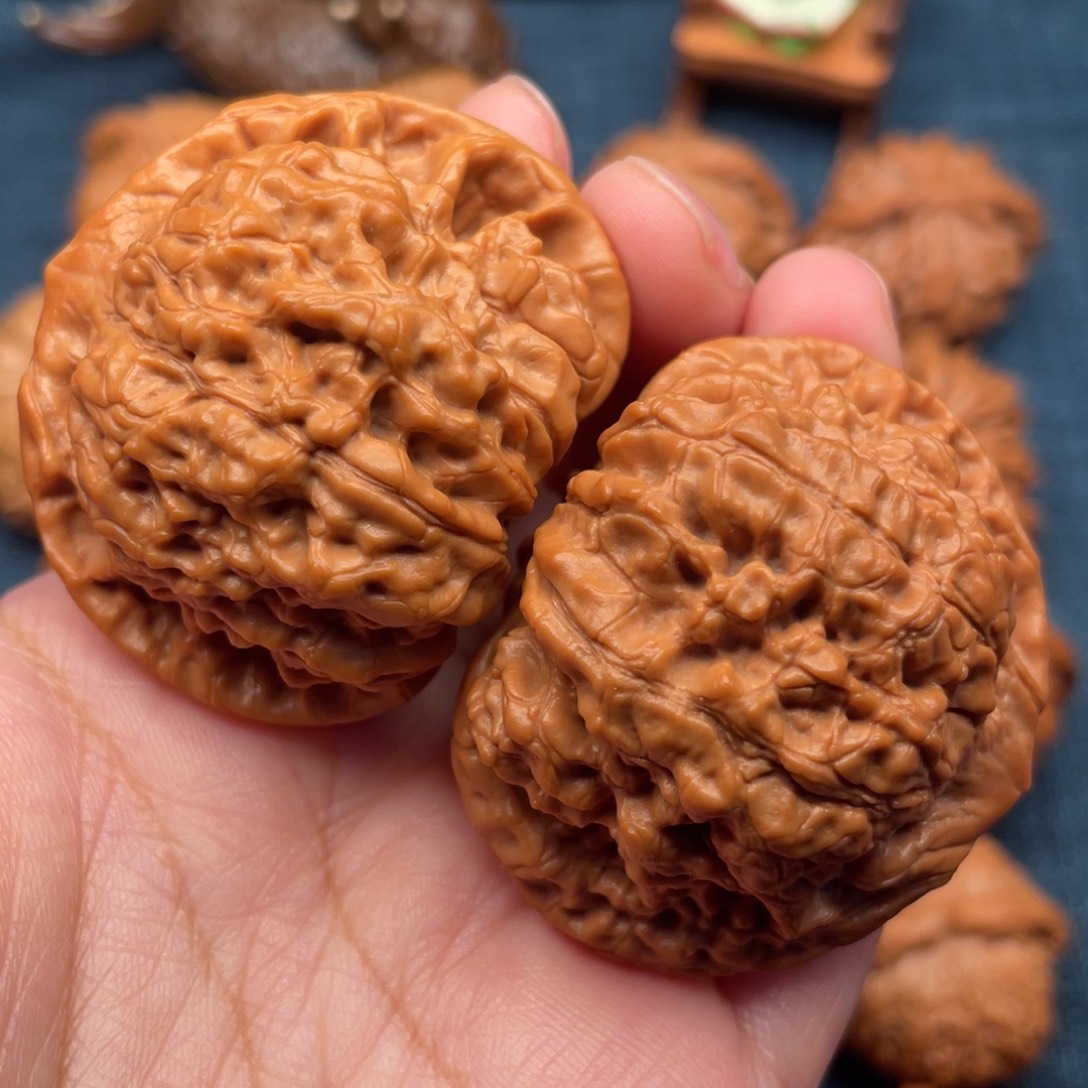 把件文玩核桃48.8麒麟纹爆肉官帽全品