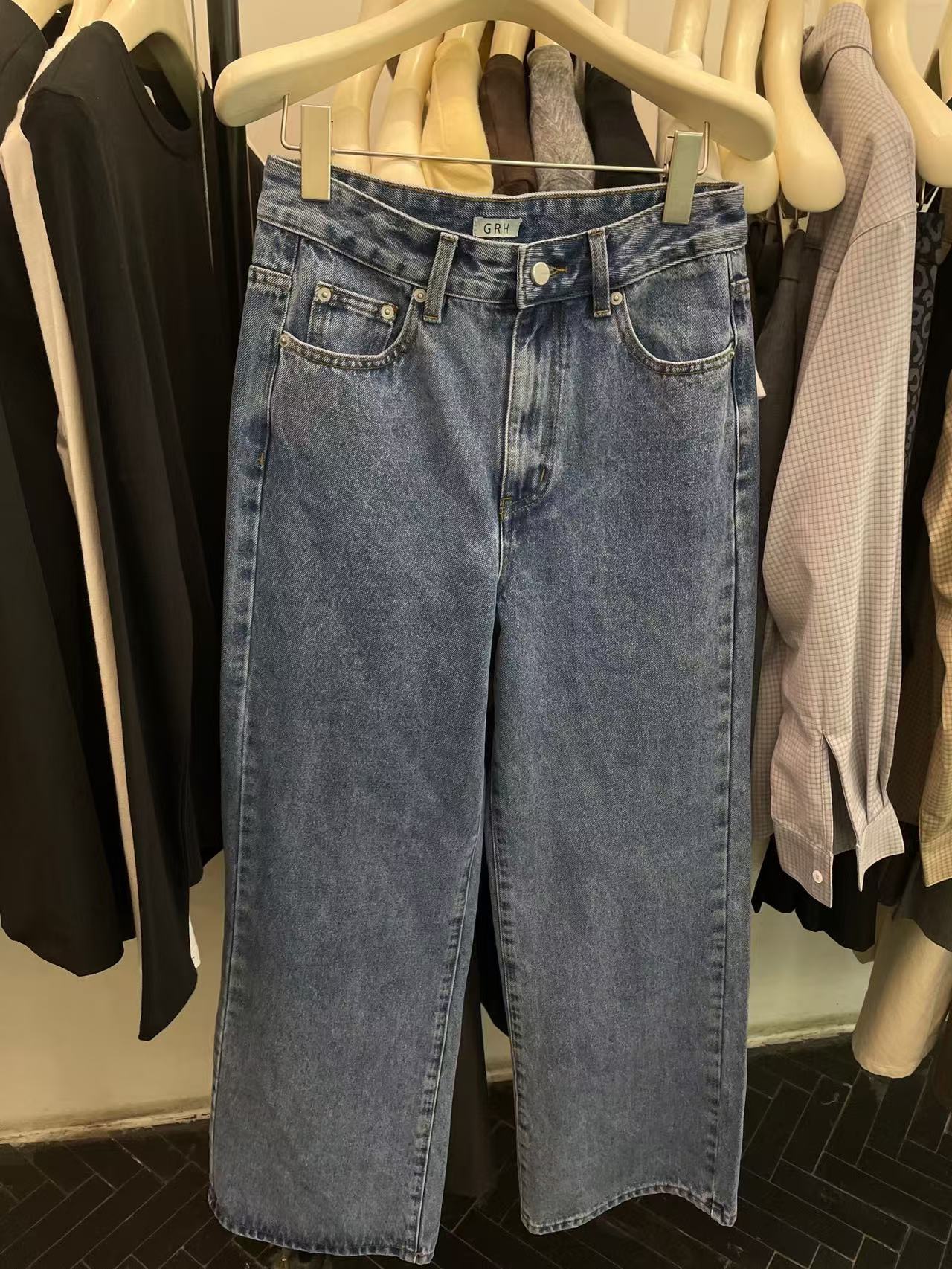 温柔瑶-GW秋款福利#复古洗水直筒百搭牛仔裤#104