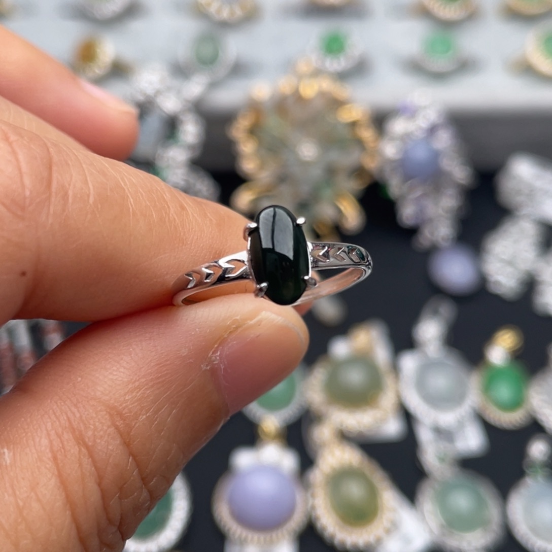 翡翠银S925镶嵌吊坠(不含链)