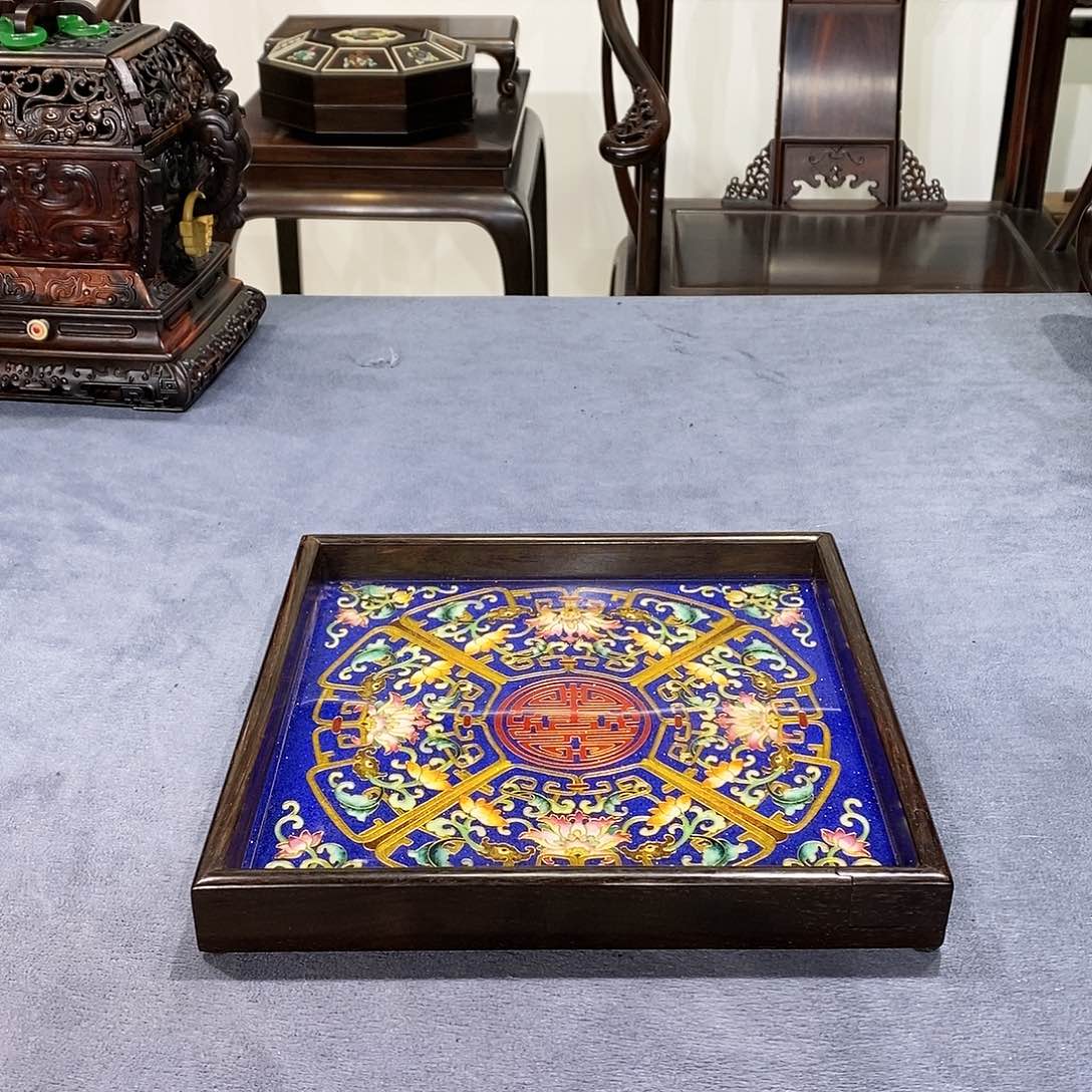 红酸枝木类成套家具茶盘