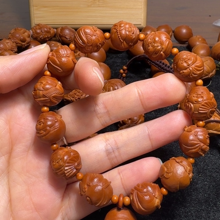 开***心橄榄核手串/手链小财神