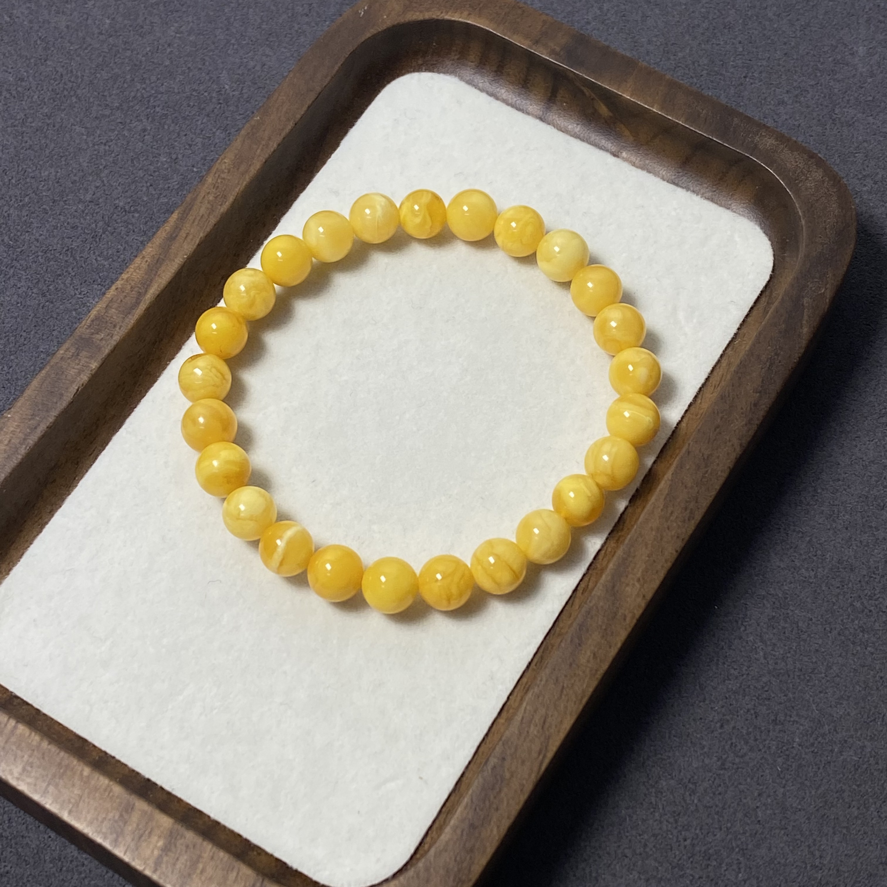 【亿轩珠宝】ZX128303丹麦花蜡圆珠单圈素串7mm+