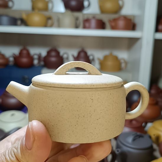 茶壶紫砂原矿白玉段汉瓦内推160cc半手工