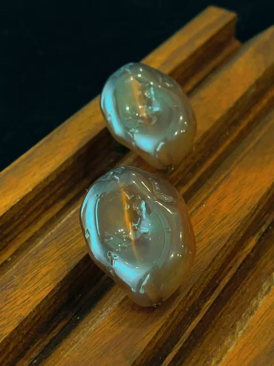 合金树脂耳饰 艺术熔岩感树脂不规则耳夹