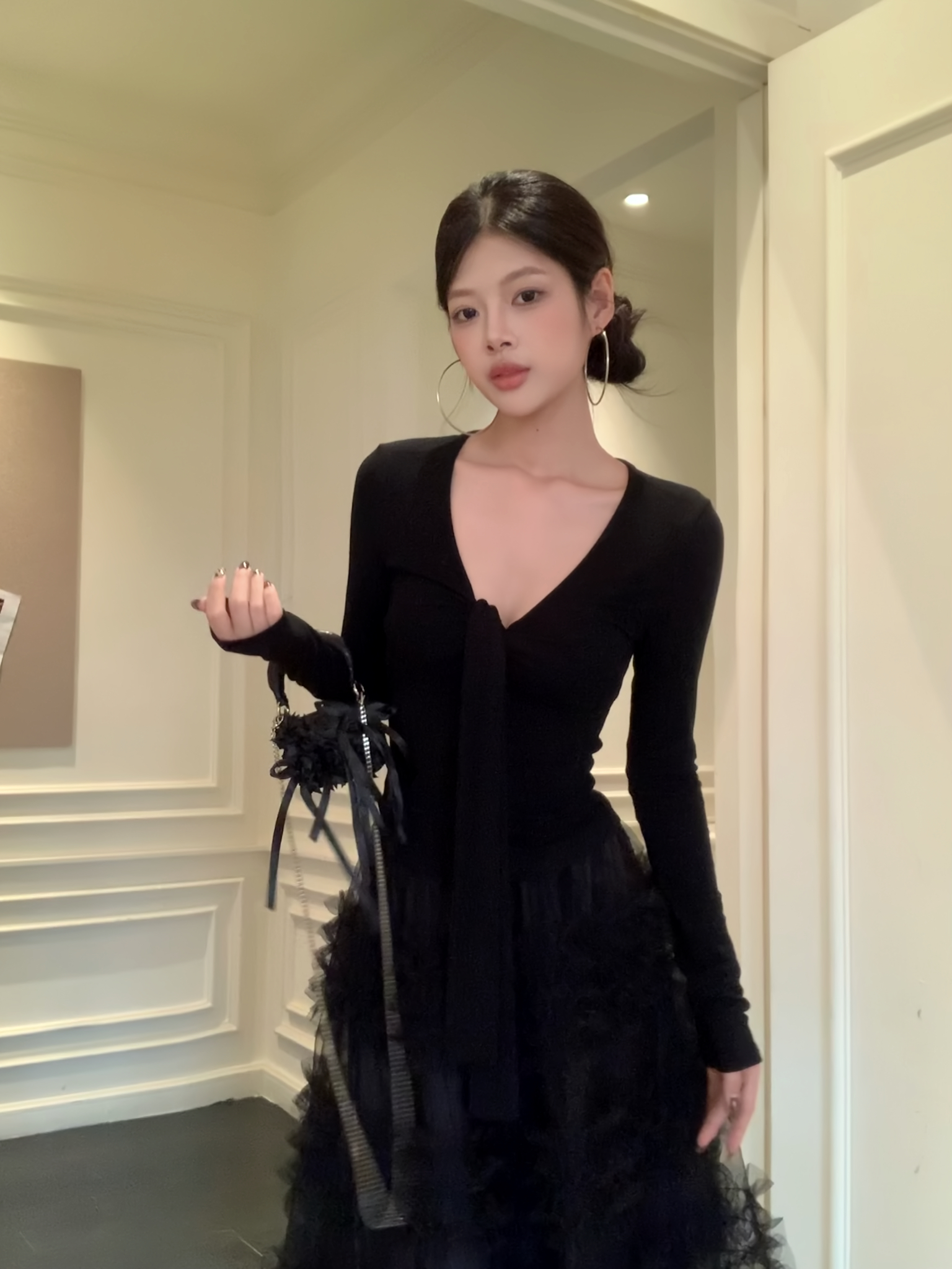 .TongTong 弗拉门戈魂 秋冬高定系列黑色堆纱蛋糕裙