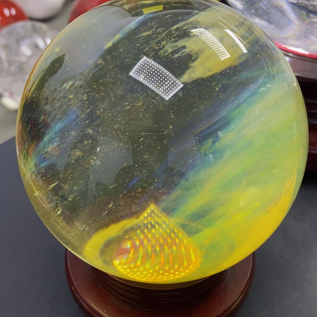 多***乐石材11.3厘米黄水摆件