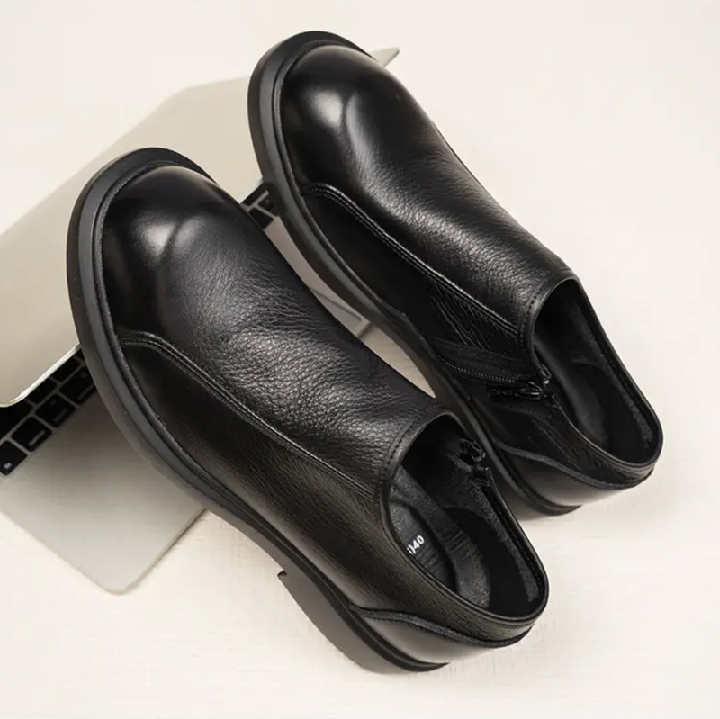 牛皮商务休闲皮鞋男真皮英伦软皮软底一脚蹬乐福鞋男