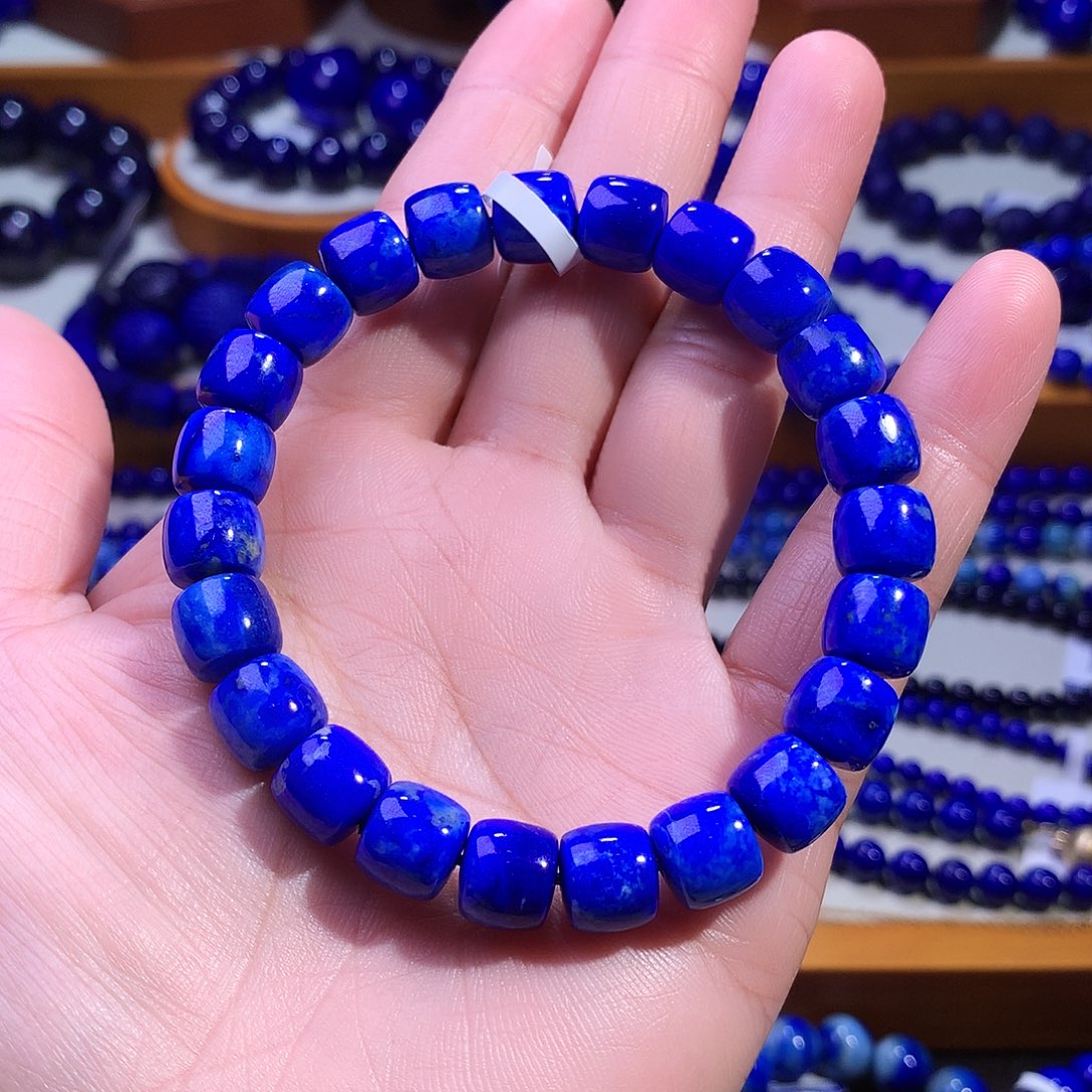 青金石未镶嵌手串9m特色玉化料直切老型2862