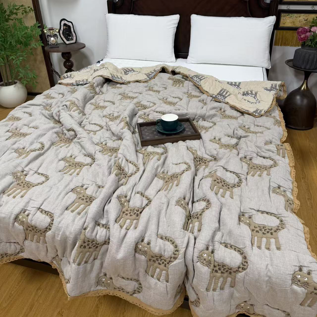 毛病大处理品！十层纱泡芙单人被150*200～会起小毛球会缩水V821