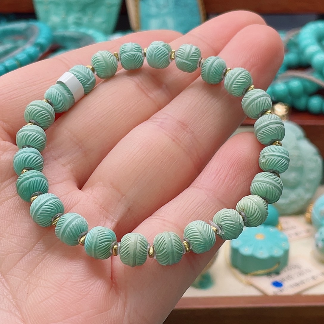 绿松石18K金镶嵌珠宝半成品