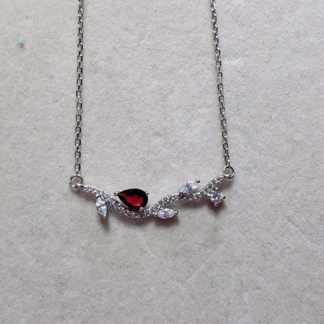 石榴石颈饰银S925镶嵌国首质检