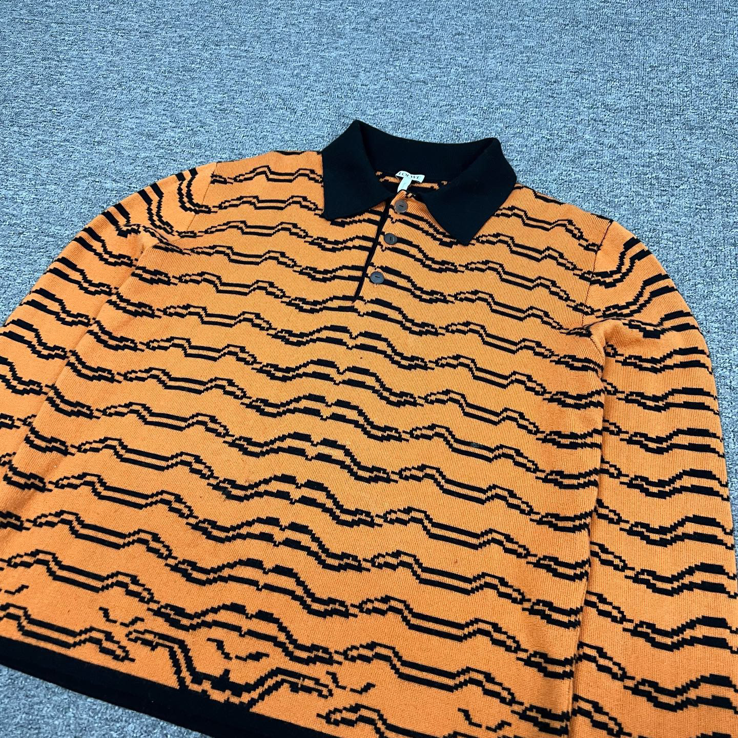 99新 AMIPARIS Loewe 罗意威 虎纹 针织Polo衫 99新 L码