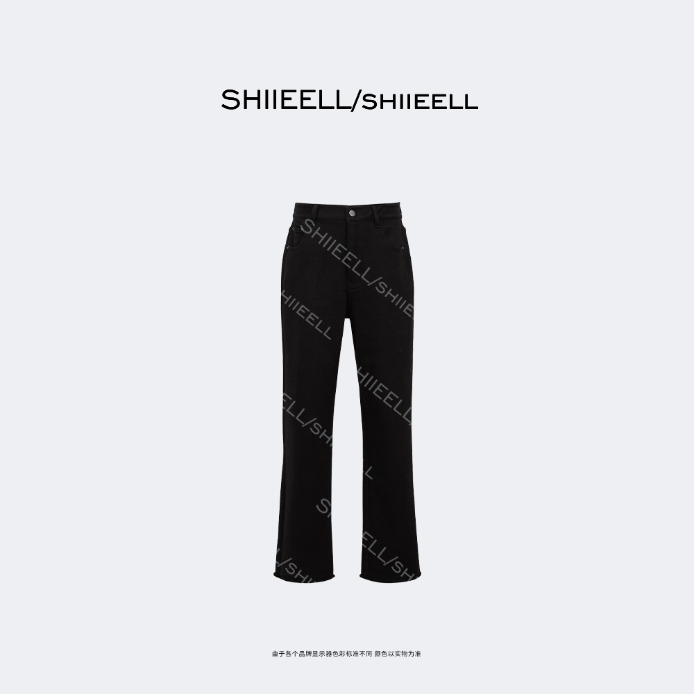 SHIIEELL【小黑裤】秋冬高腰时尚加绒时尚显瘦直筒休闲牛仔裤Z9250
