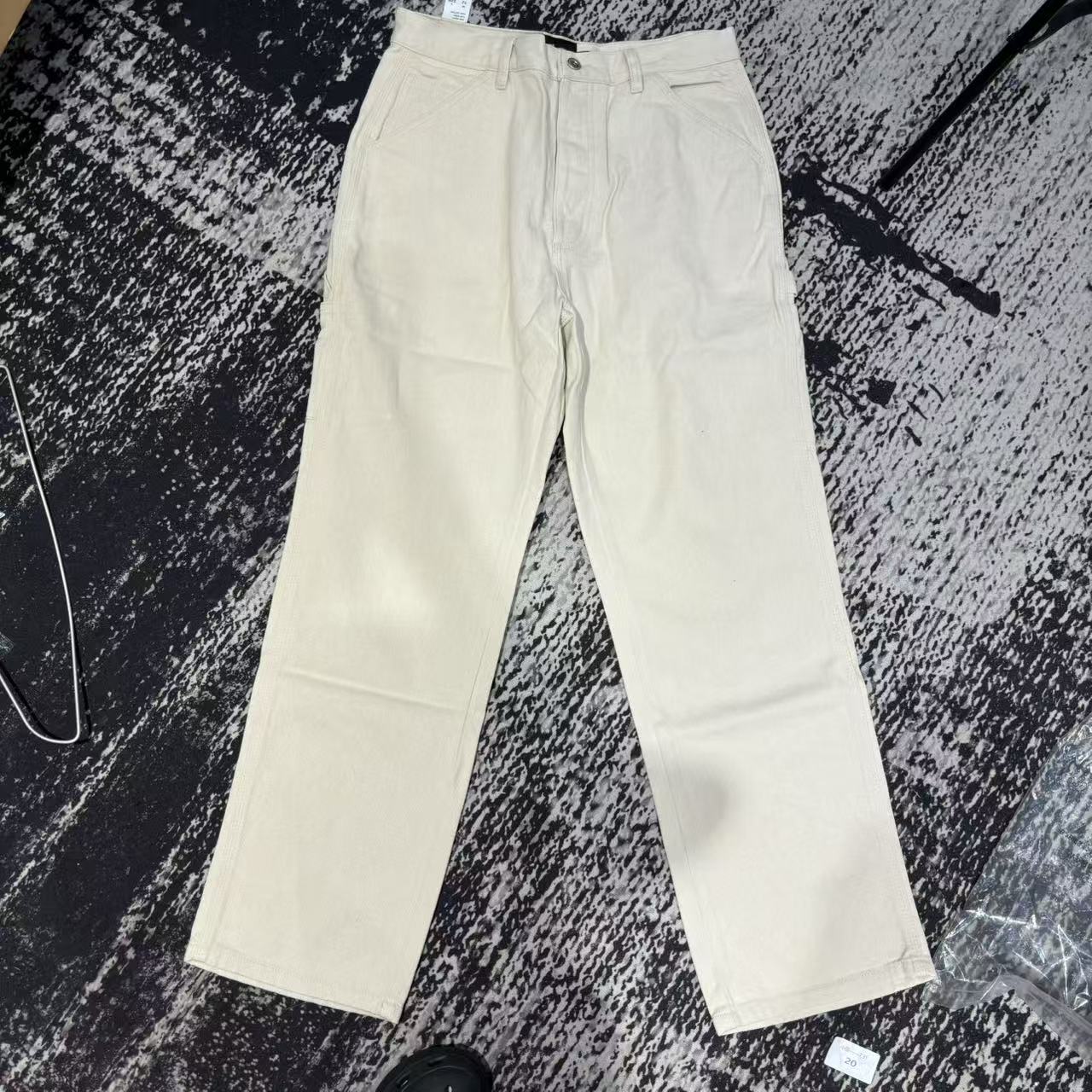 DEUS 乳白色 牛仔伐木裤 超重磅