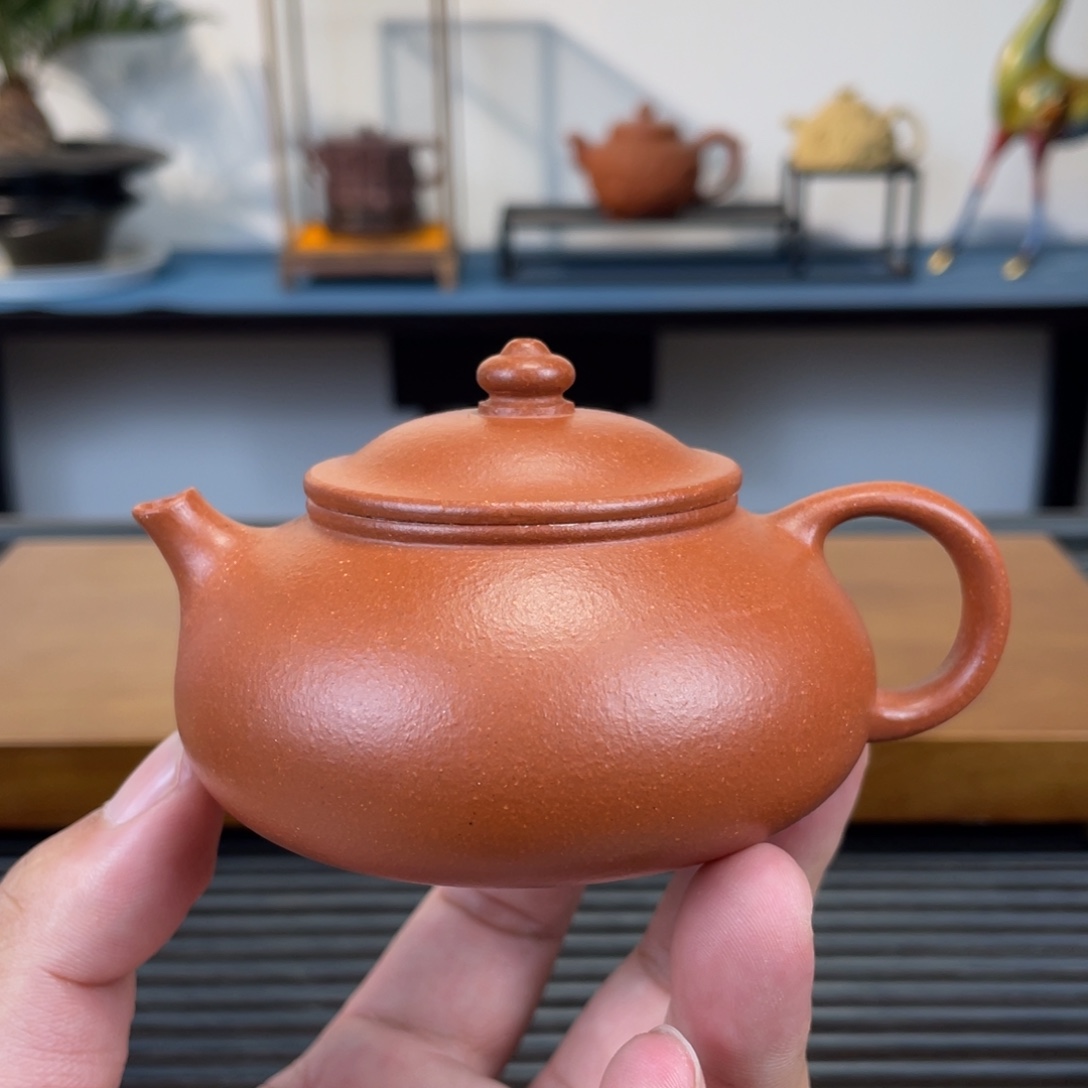 紫砂茶壶红降坡寒江150cc