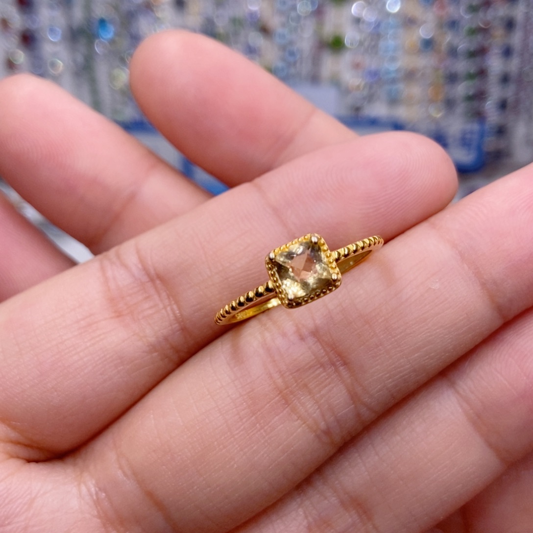 黄晶银S925镶嵌戒指