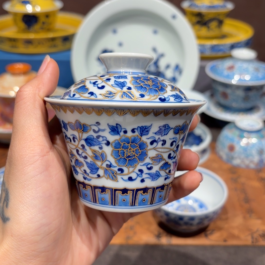 瓷片手工手绘陶瓷茶具