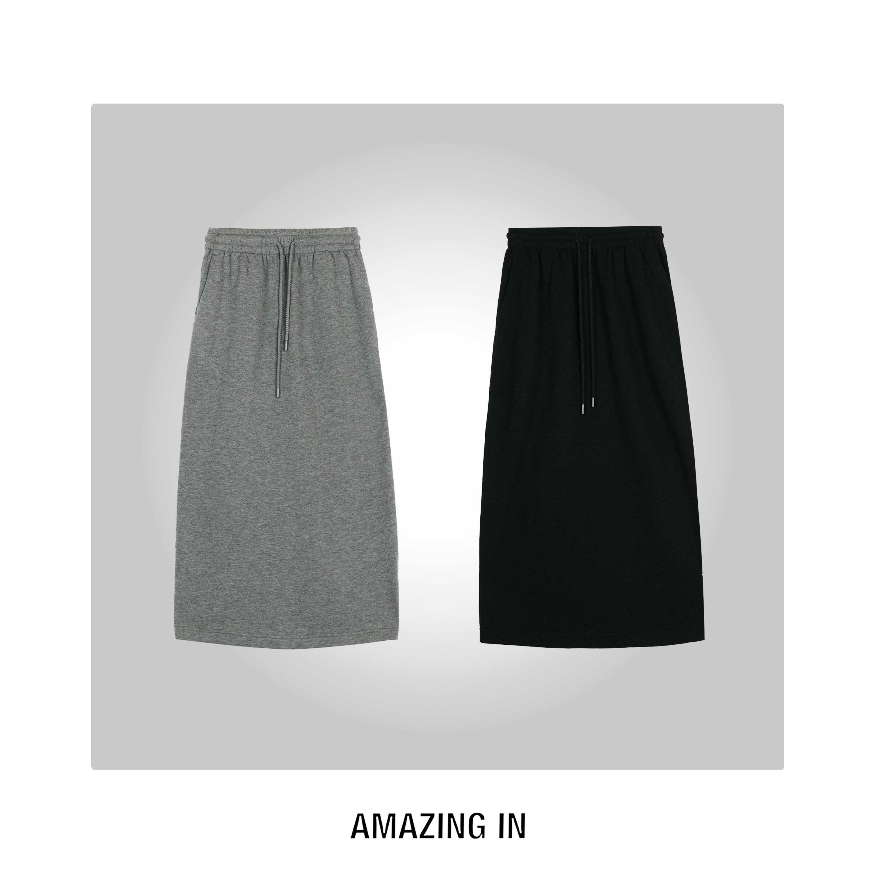 AMAZING IN | 羊毛 | 松紧腰后开叉半身裙 A250701-AI56BSK250609