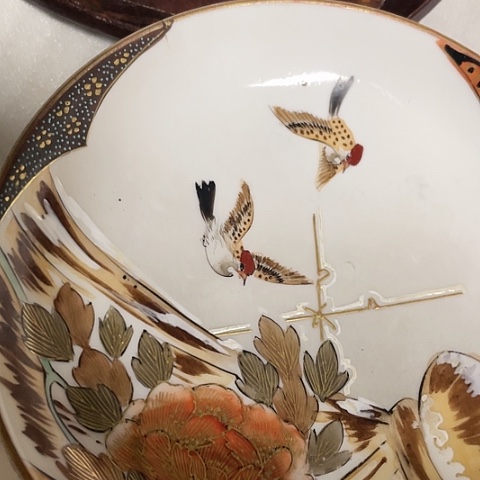 【闪购商品】碟绿**春中古工艺品回流瓷器