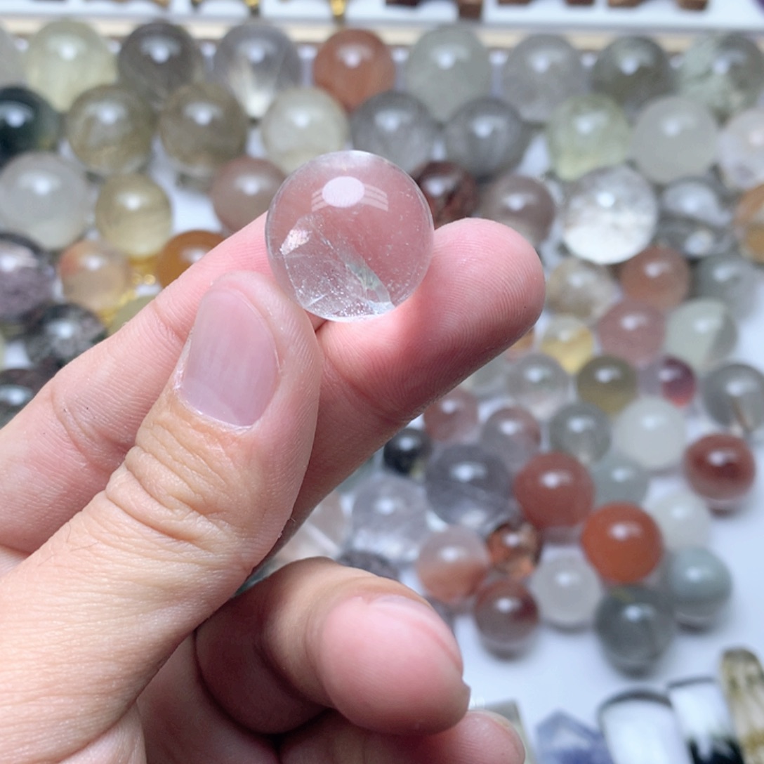水晶珠宝半成品未镶嵌洋*晶中晶qiu